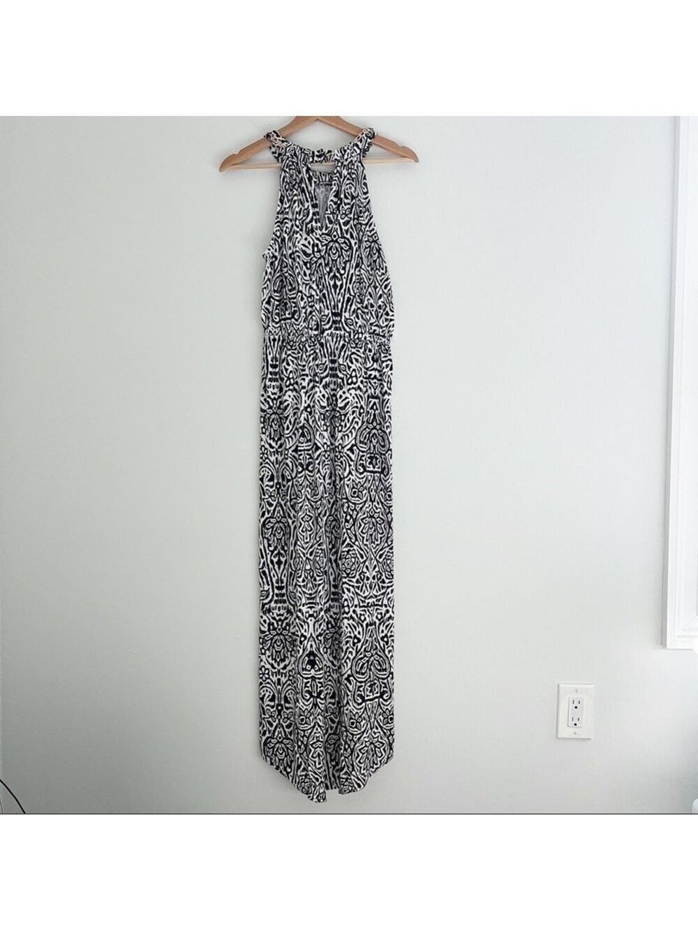 JLo Jennifer Lopez Maxi Dress Animal Print Zebra Chain Detail Small